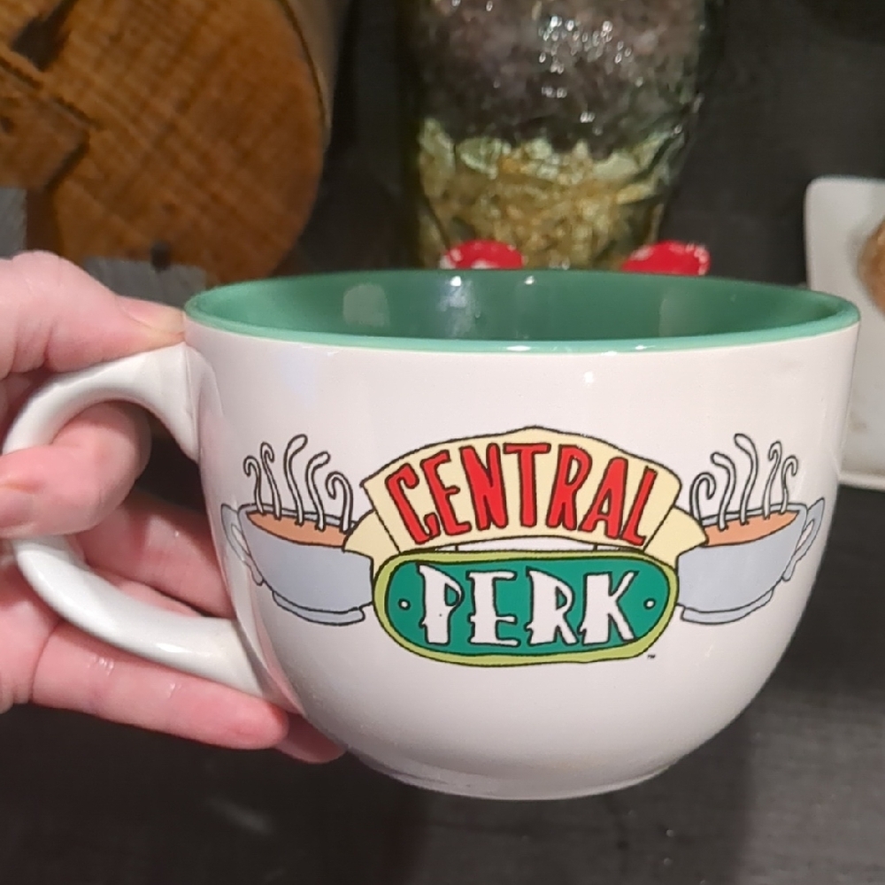 FRIENDS Central Perk White and Teal Mug